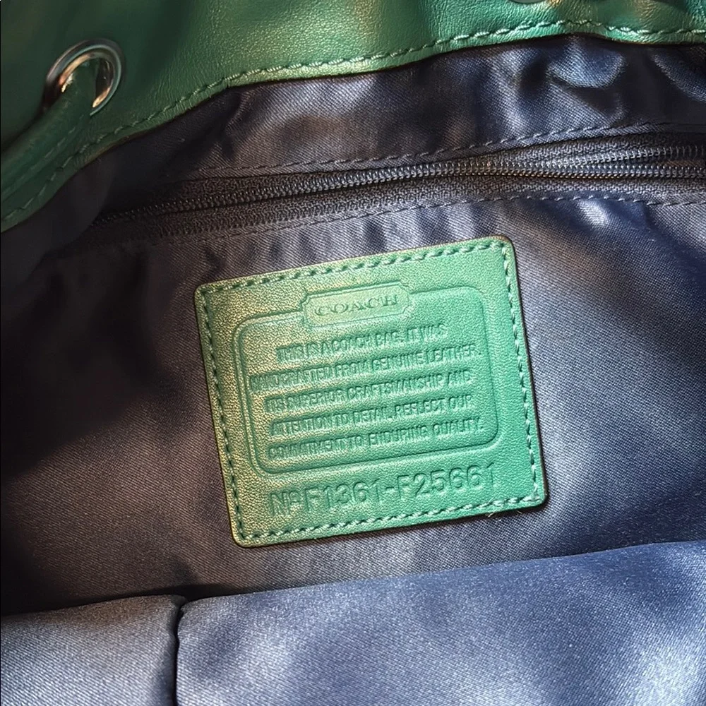 Coach Daisy Teal Leather Shoulder Bag - Picture 2 of 15